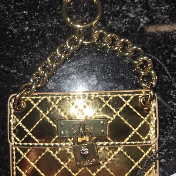 Kurt Geiger Gold Quilted Keychain - Picture 3 of 4